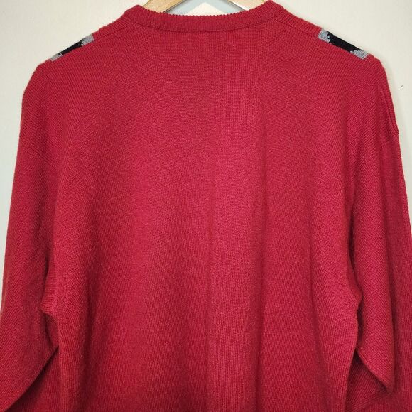 James Renwick Sweater Lambswool Argyle Made In Scotland Mens Large/42 - Picture 8 of 11